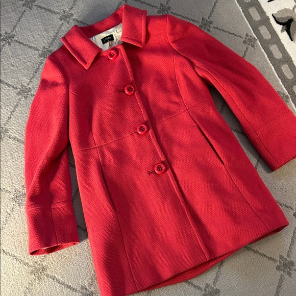 J. Crew Women's Classic Felicia Coral Wool Pique Pea Coat - Picture 2 of 9